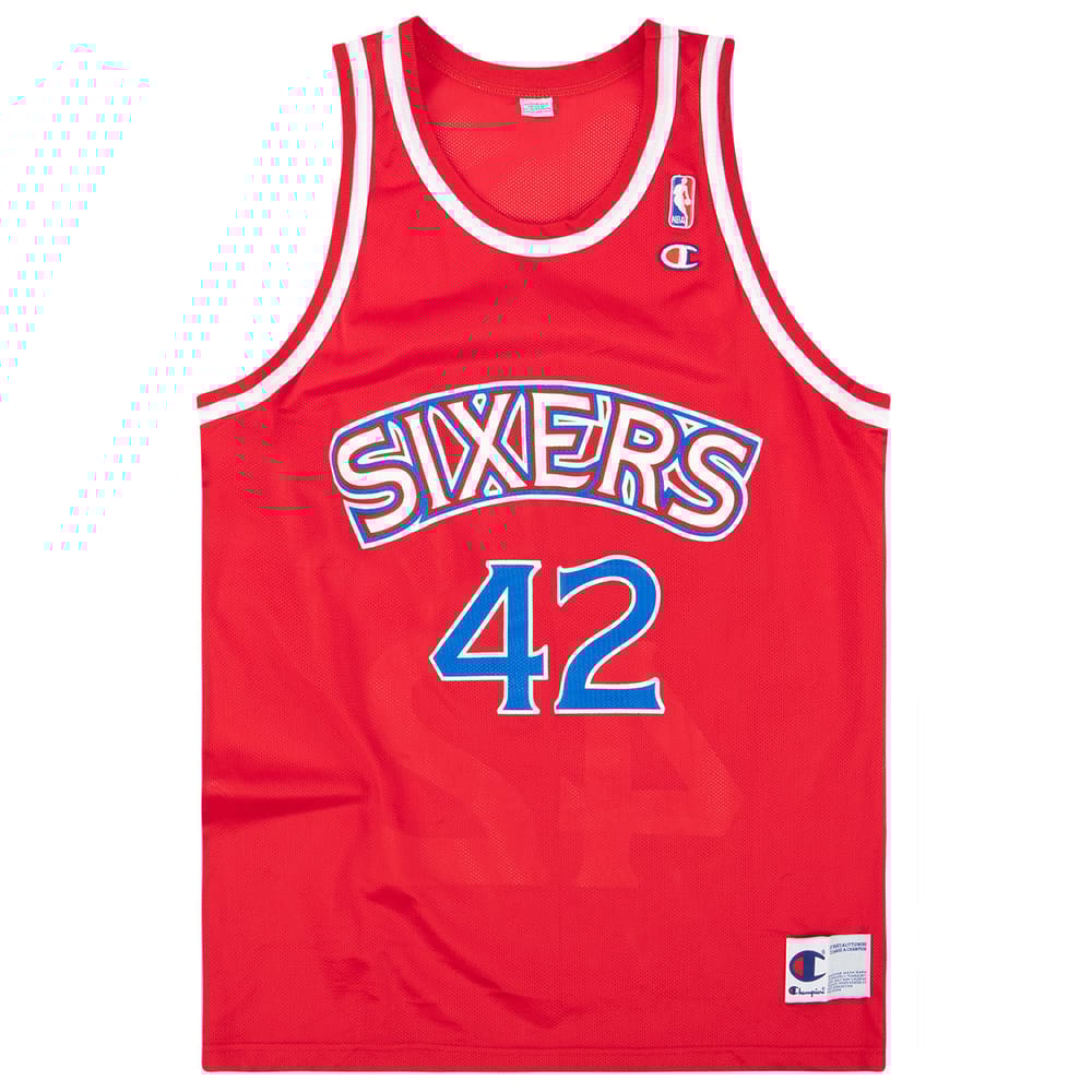 1995-97 Philadelphia 76ers Stackhouse #42 Champion Jersey (Away) XL