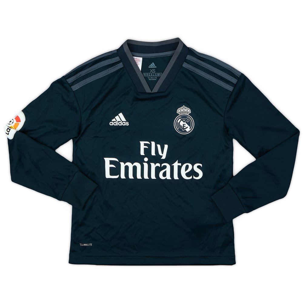 2018-19 Real Madrid Away L/S Shirt - 9/10 - (S.Boys)