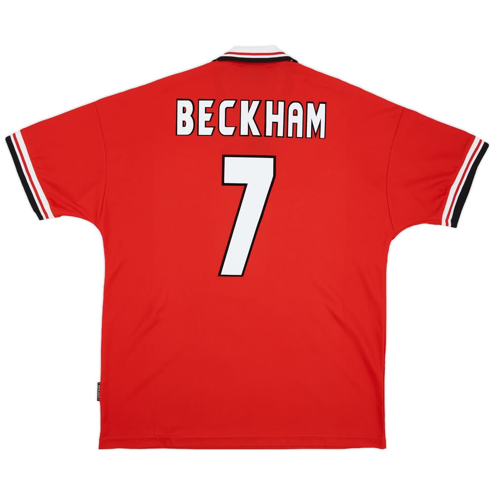 1998-00 Manchester United Home Shirt Beckham #7 - 9/10 - (XL)