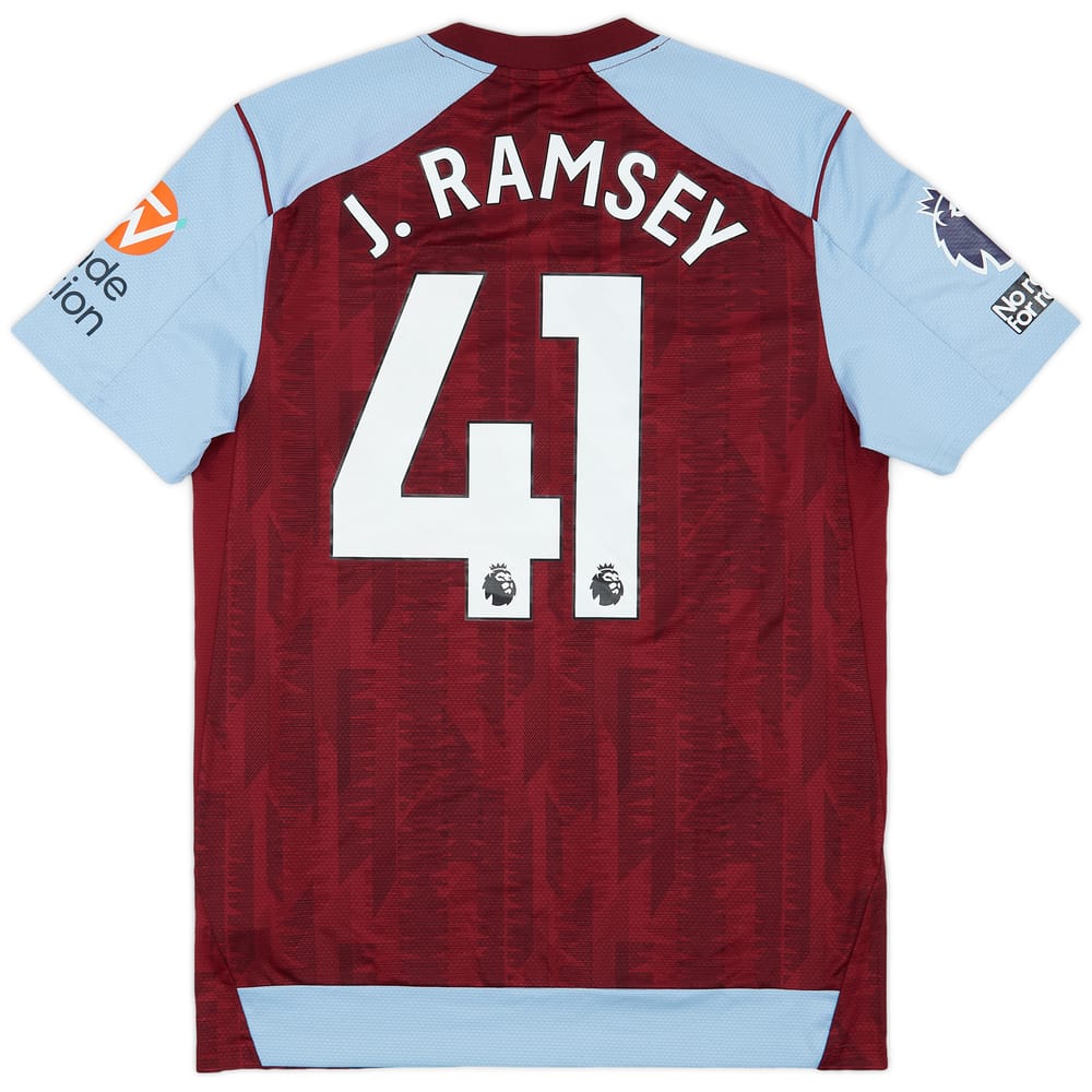 2023-24 Aston Villa Match Issue Home Shirt J. Ramsey #41