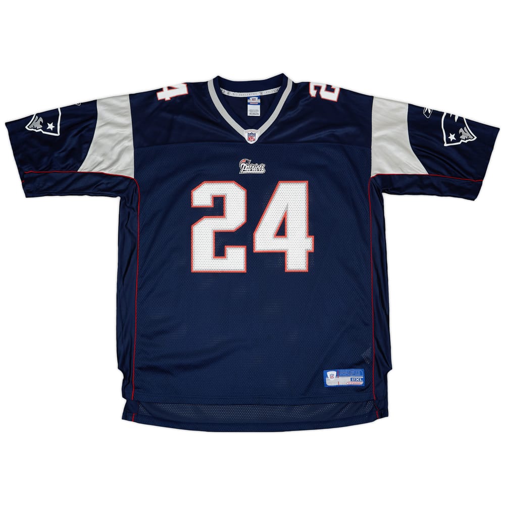 2002-04 New England Patriots Law #24 Reebok On Field Home Jersey - 9/10 - (XXL)