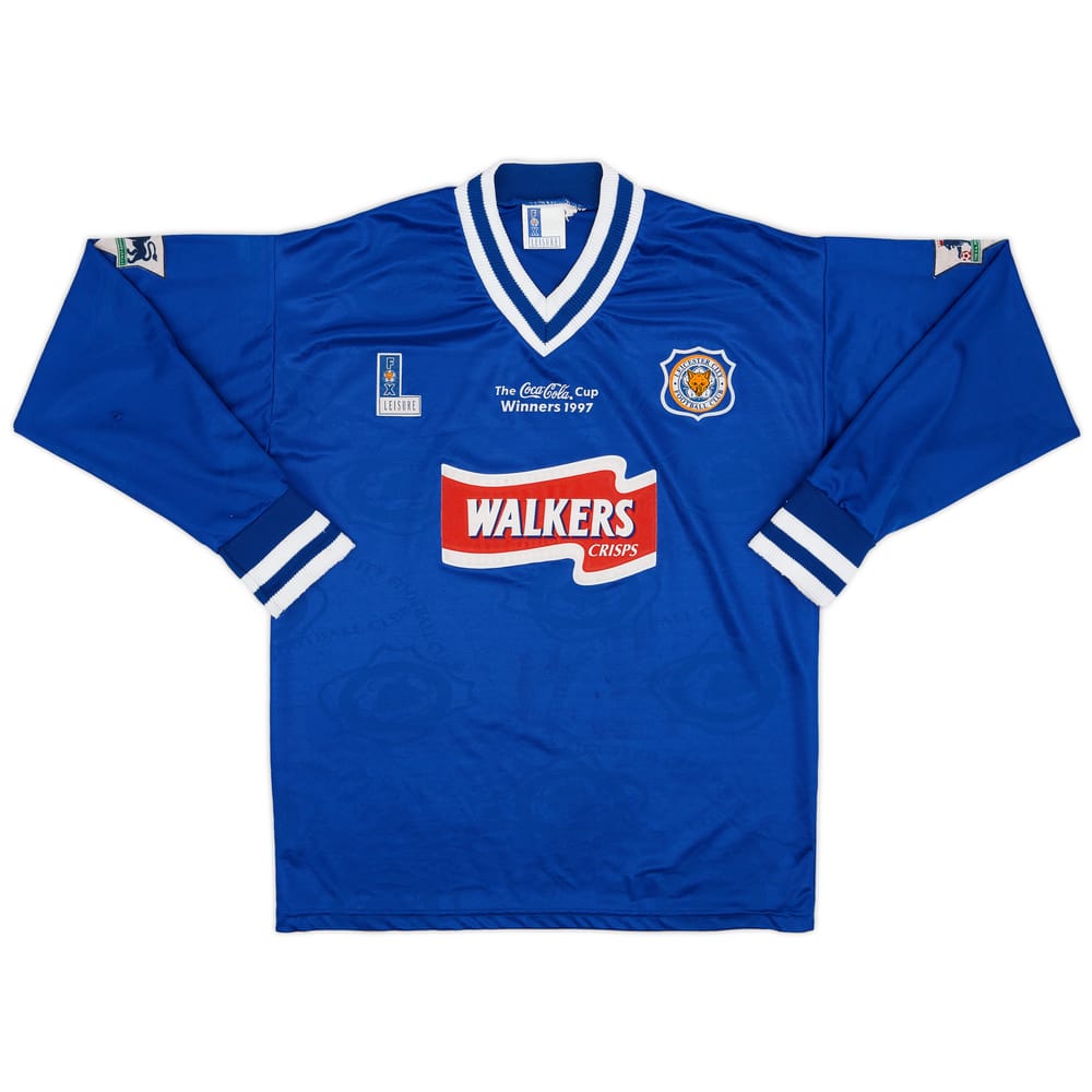 1996-98 Leicester 'Coca Cola Cup Winnrs' Home L/S Shirt - 8/10 - (L)