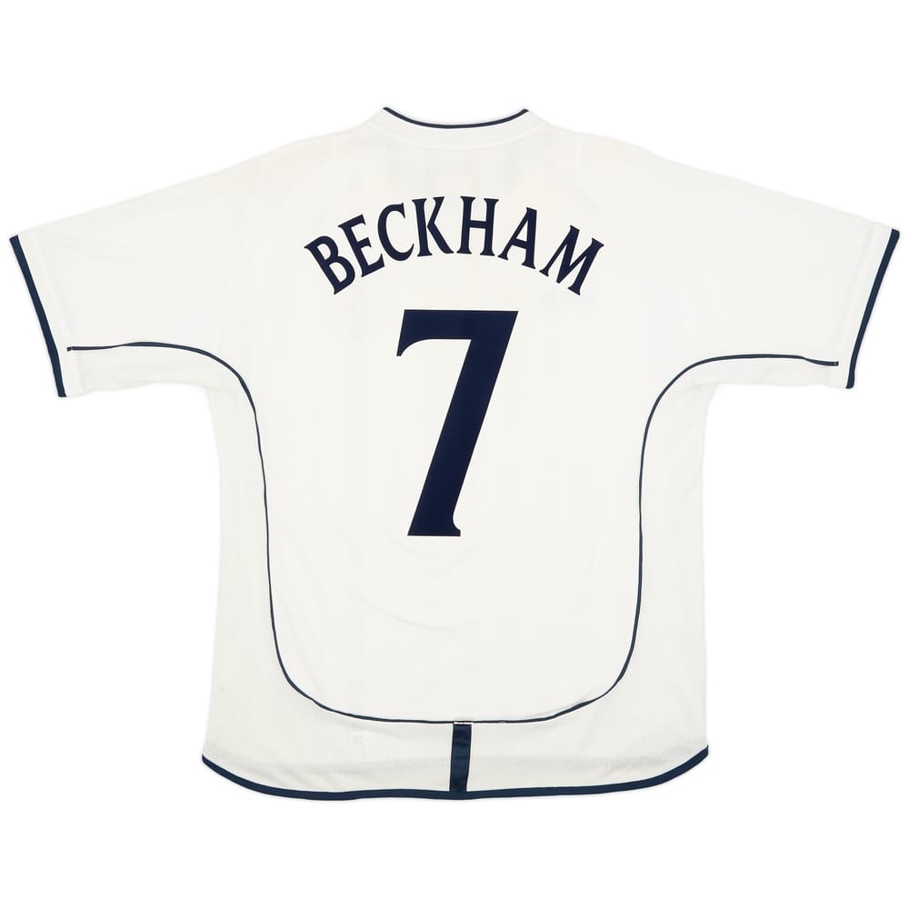 2001-03 England Home Shirt Beckham #7 - 7/10 - (L)