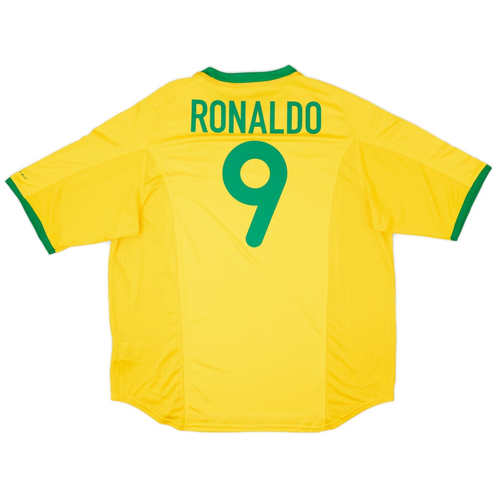 2000-02 Brazil Home Shirt Ronaldo #9 - 8/10 - (XL)