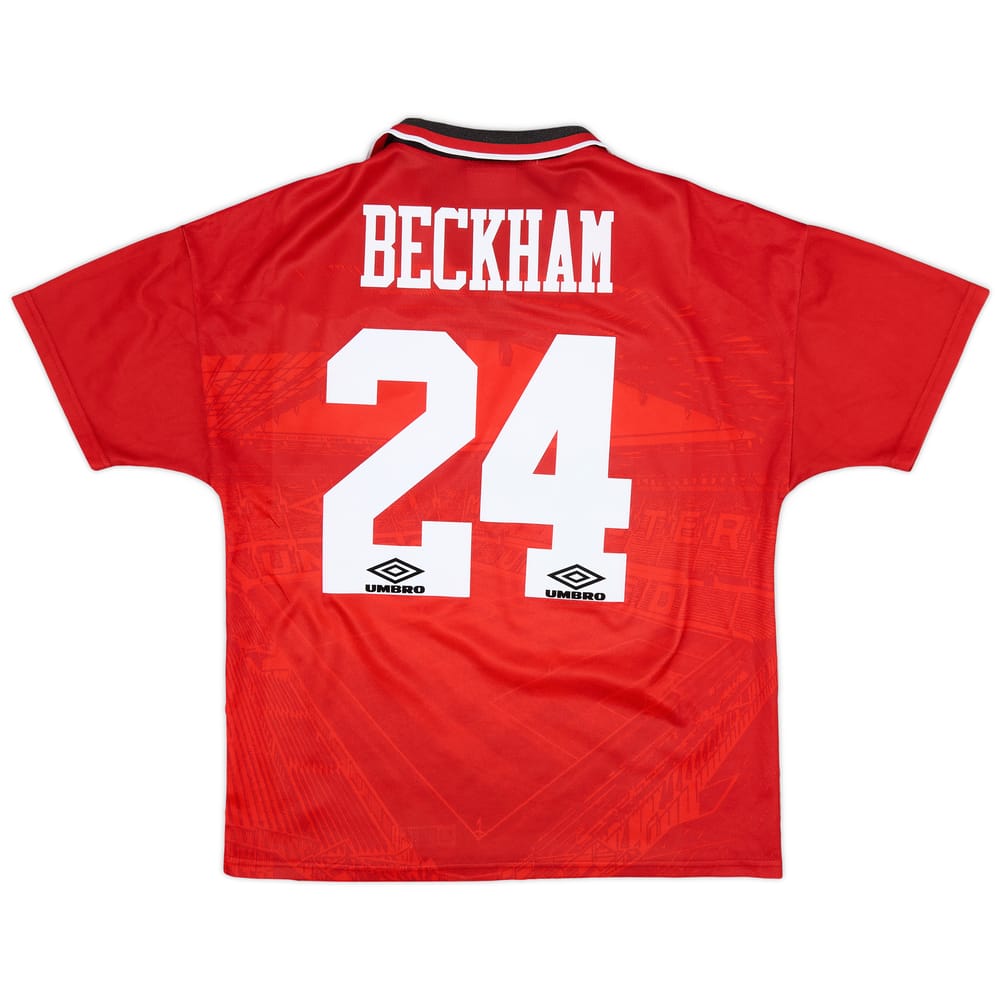 1994-96 Manchester United Home Shirt Beckham #24 - 8/10 - (M)