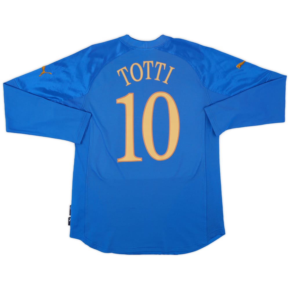2004-06 Italy Home L/S Shirt Totti #10 - 7/10 - (L)
