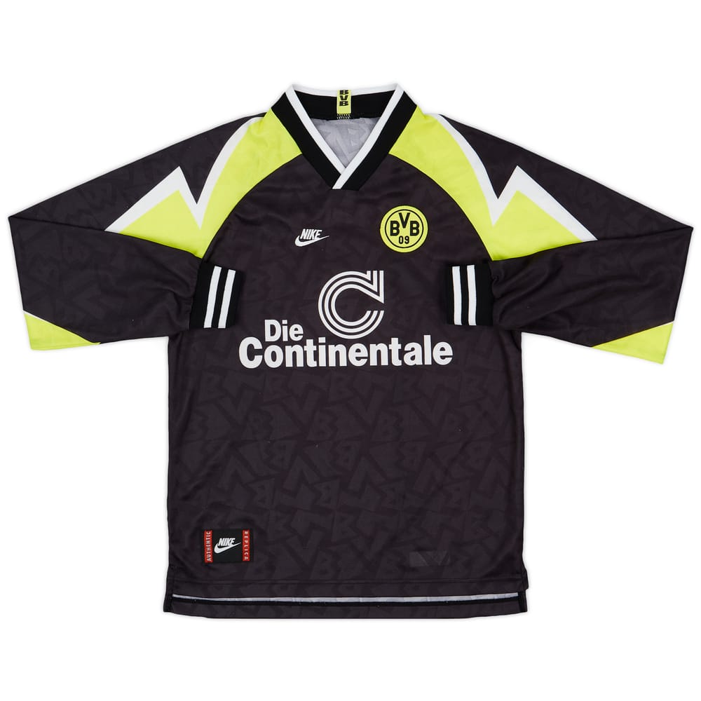 1995-96 Borussia Dortmund Deutscher Meister Away L/S Shirt - 8/10 - (XL.Boys)