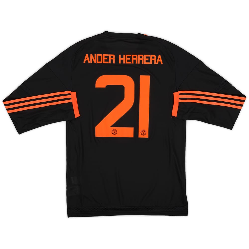 2015-16 Manchester United Player Issue Third L/S Shirt Ander Herrera #21 - 9/10 - (M)