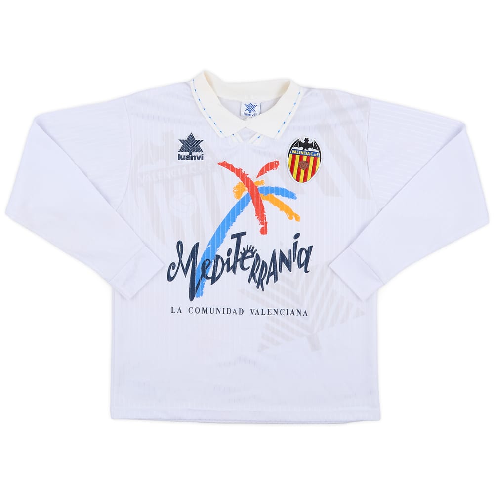 1993-94 Valencia Home L/S Shirt - 8/10 - (XL.Boys)