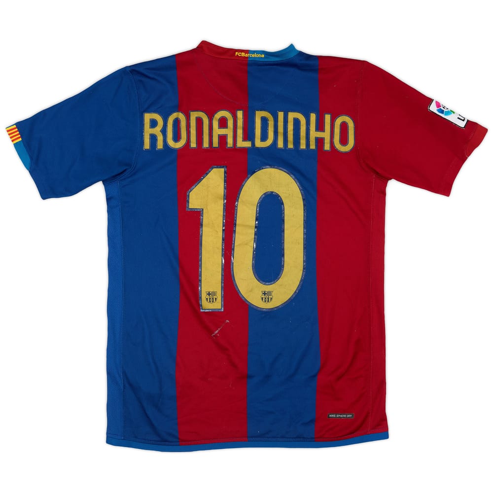 2006-07 Barcelona Home Shirt Ronaldinho #10 - 5/10 - (XL.Boys)