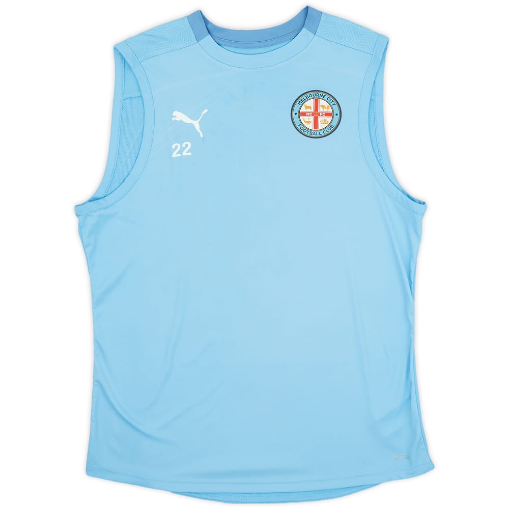 2019-20 Melbourne City Puma Player Issue Training Vest #22 - 8/10 - (L)