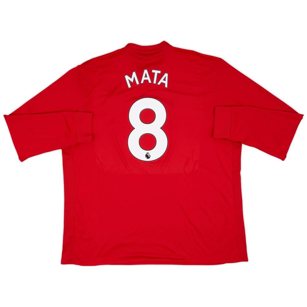 2017-18 Manchester United Home L/S Shirt Mata #8 - 8/10 - (XXL)