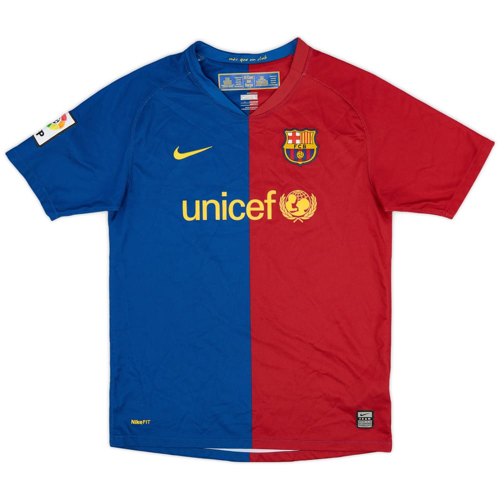 2008-09 Barcelona Home Shirt - 8/10 - (L.Boys)