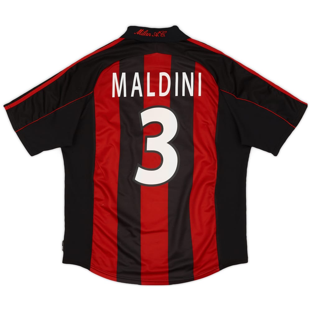 2000-02 AC Milan Home Shirt Maldini #3 - 6/10 - (XL)