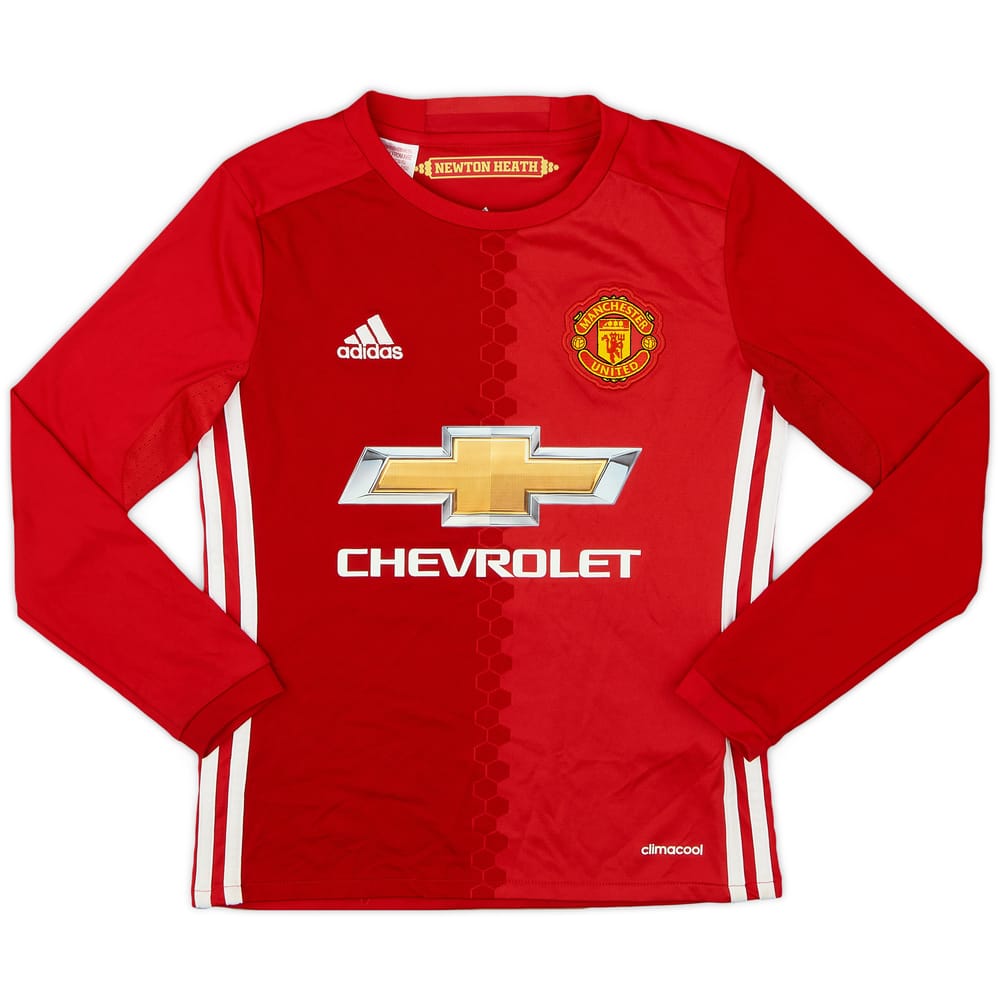 2016-17 Manchester United Home L/S Shirt - 7/10 - (S.Boys)