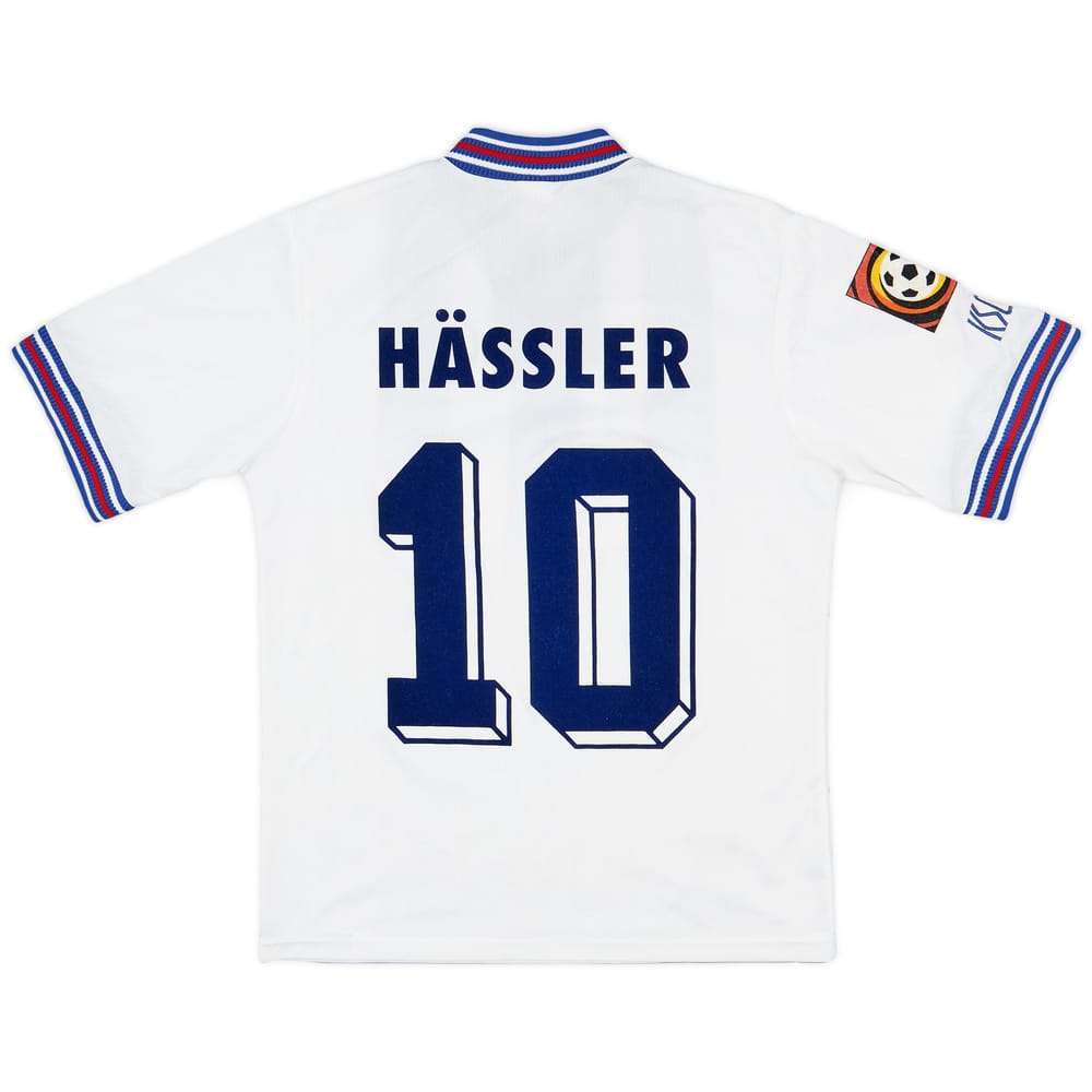 1996-98 Karlsruhe Home Shirt Hassler #10 - 8/10 - (XL.Boys)