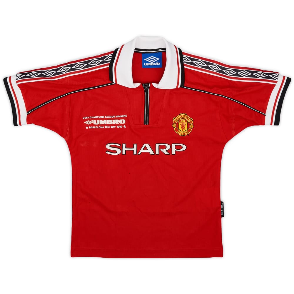 1998-00 Manchester United 'UEFA Champions League Winners' Home Shirt - 8/10 - (S.Boys)