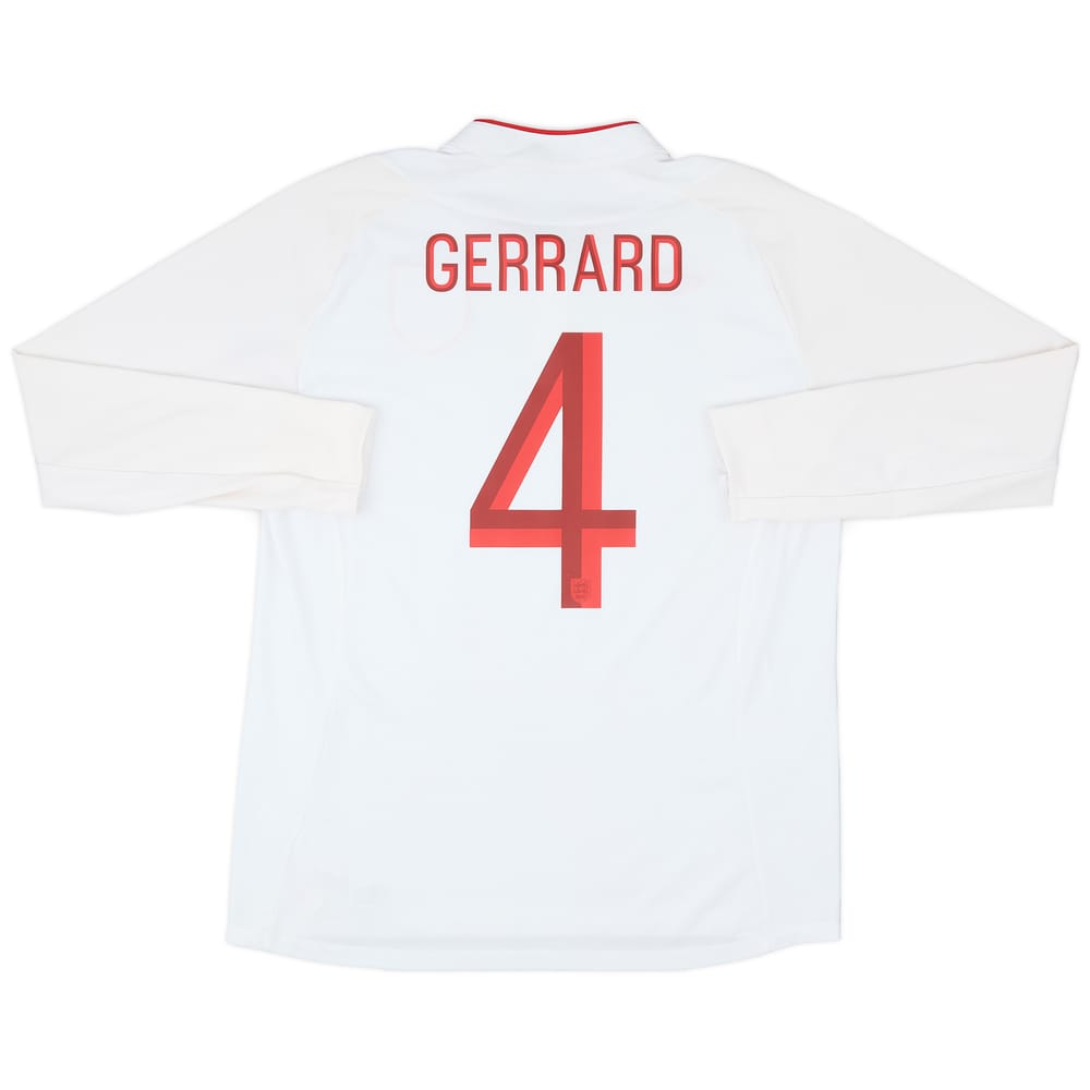 2012-13 England Home L/S Shirt Gerrard #4 - 10/10 - (L)
