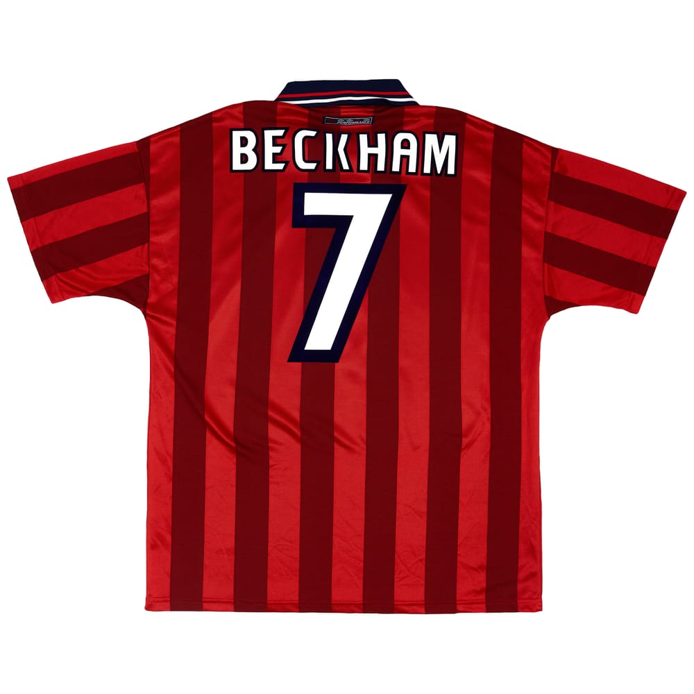 1997-99 England Away Shirt Beckham #7 - 6/10 - (L)