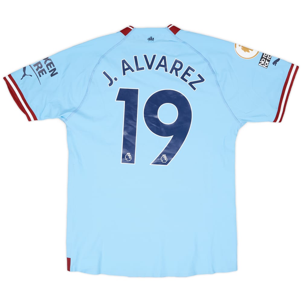 2022-23 Manchester City Match Issue Home Shirt J. Alvarez #19