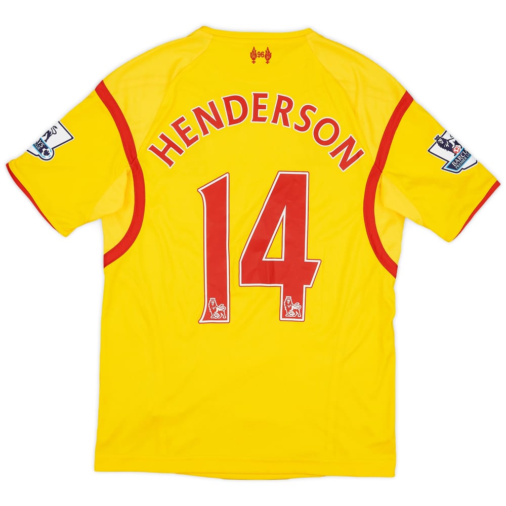 2014-15 Liverpool Away Shirt Henderson #14 - 7/10 - (XL.Boys)