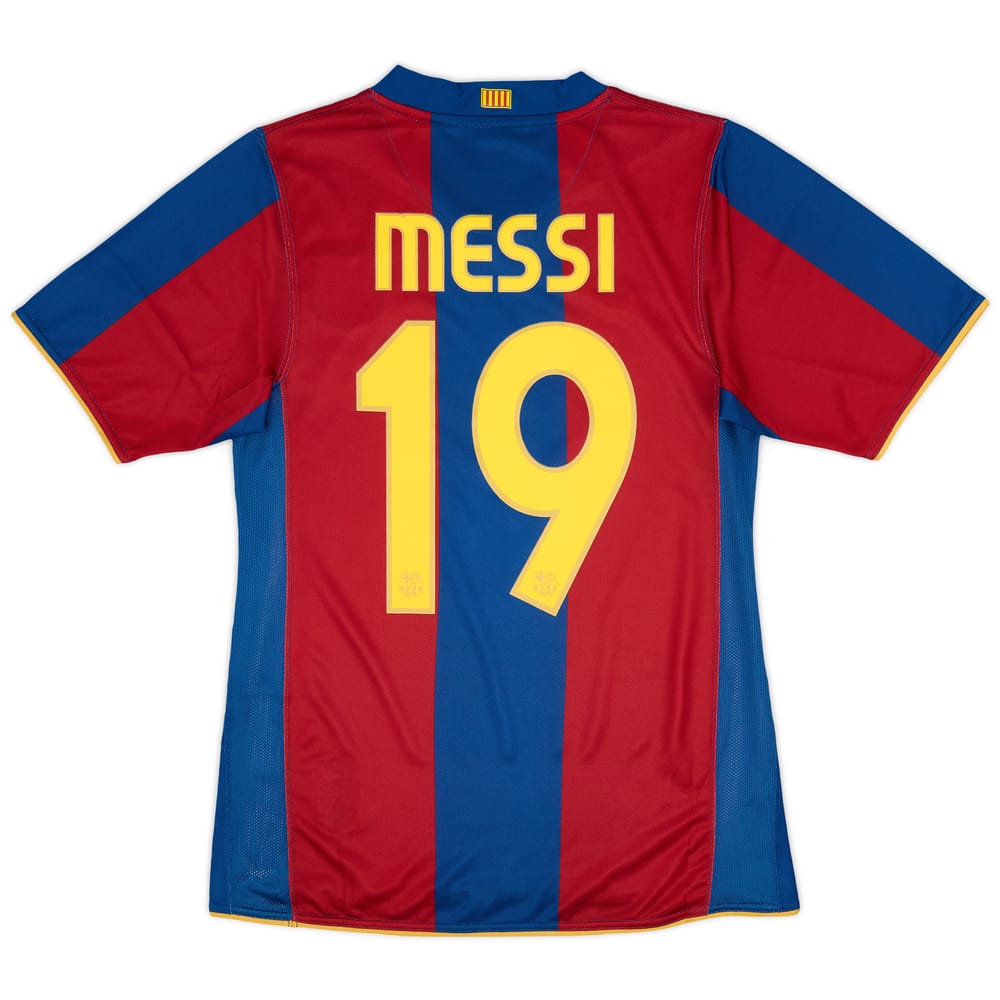 2007-08 Barcelona Player Issue Home Shirt Messi #19 - 9/10 - (S)