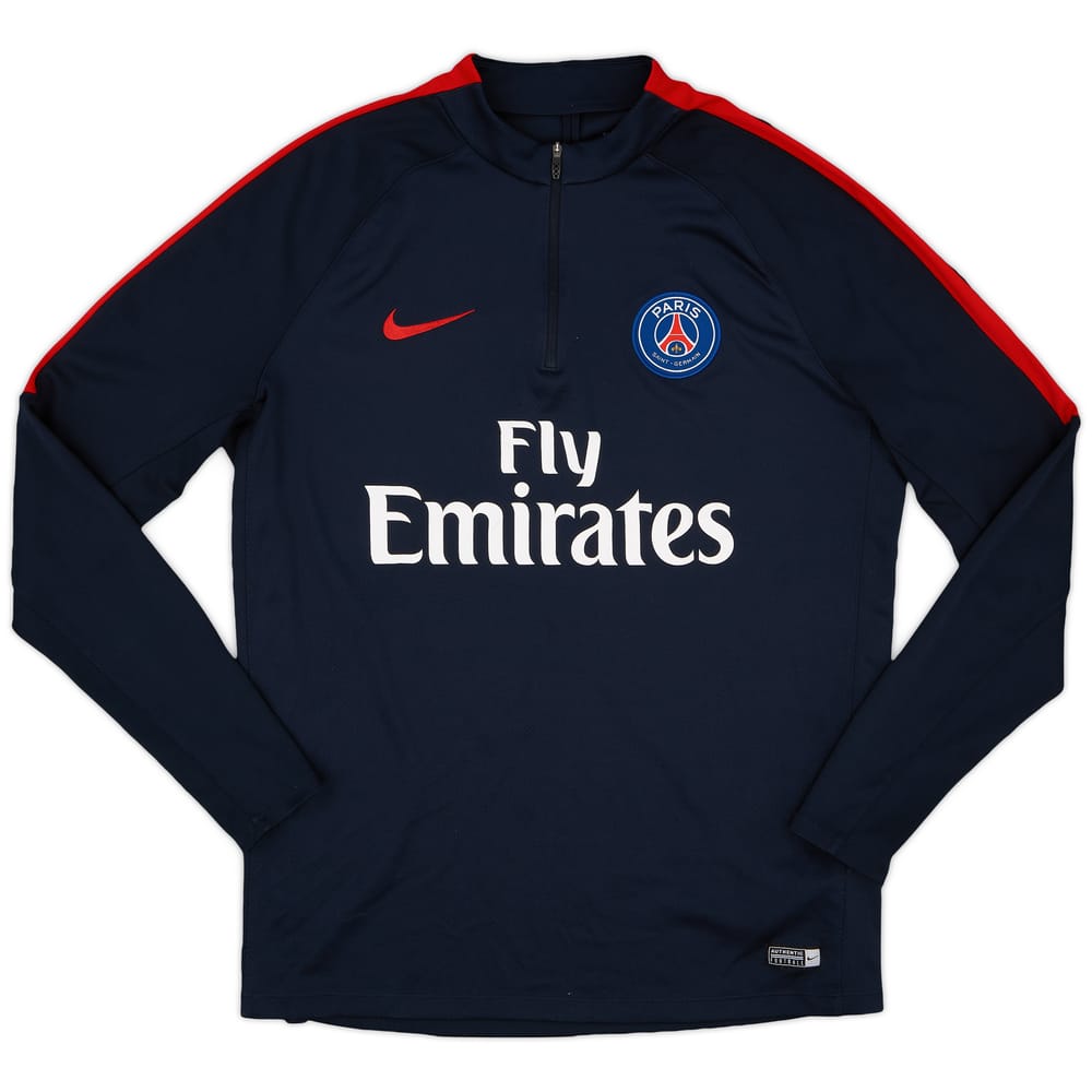 2016-17 Paris Saint-Germain Nike 1/4 Zip Drill Top - 9/10 - (XL)