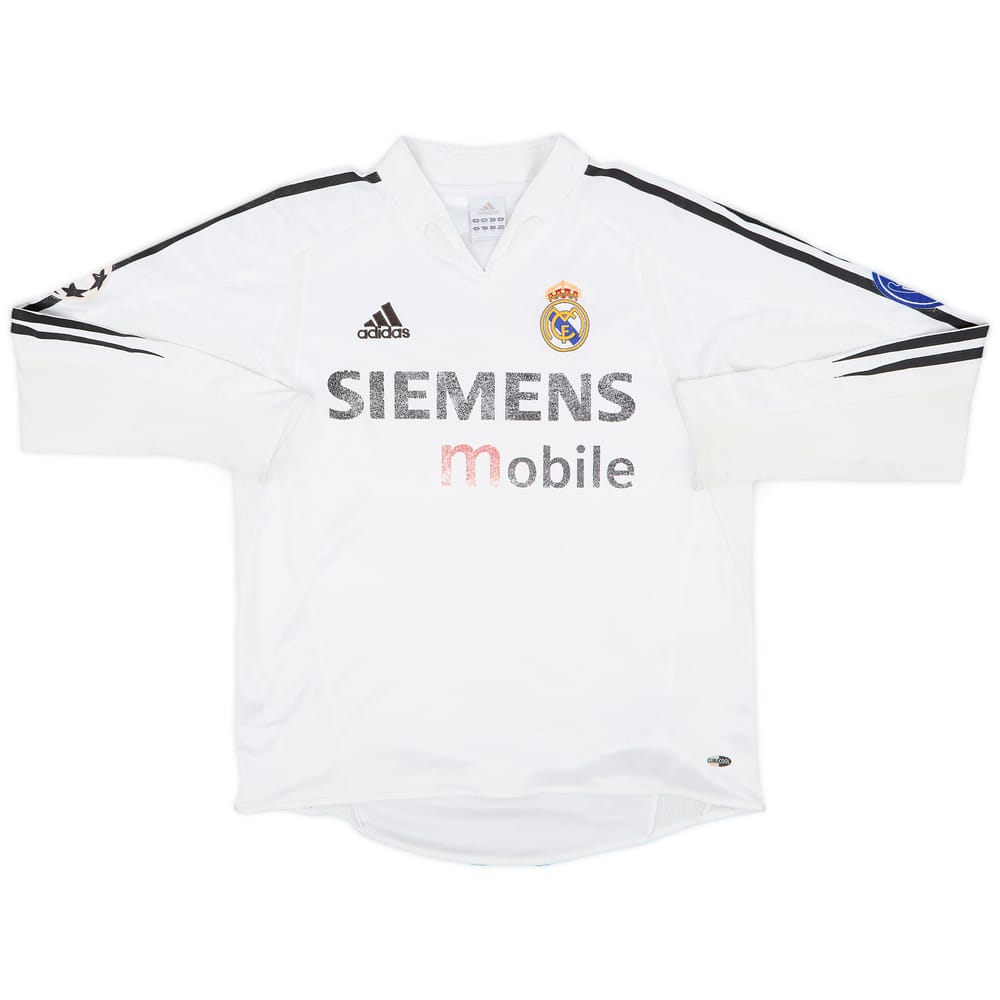 2004-05 Real Madrid Home L/S Shirt - 4/10 - (XL.Boys)