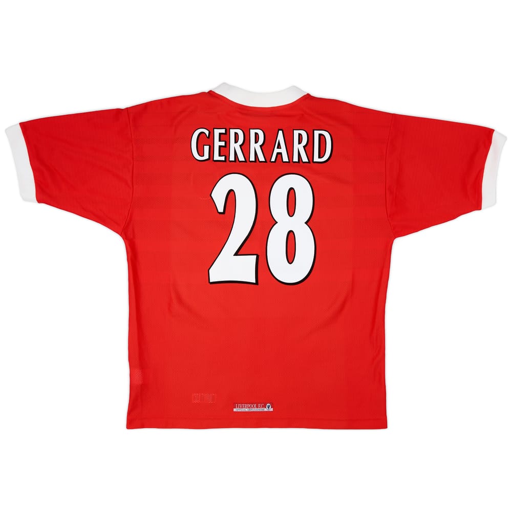 1998-00 Liverpool Home Shirt Gerrard #28 - 8/10 - (L)