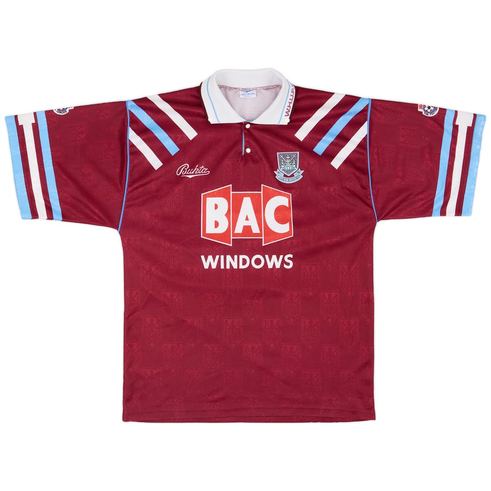1991-92 West Ham Home Shirt - 9/10 - (L)
