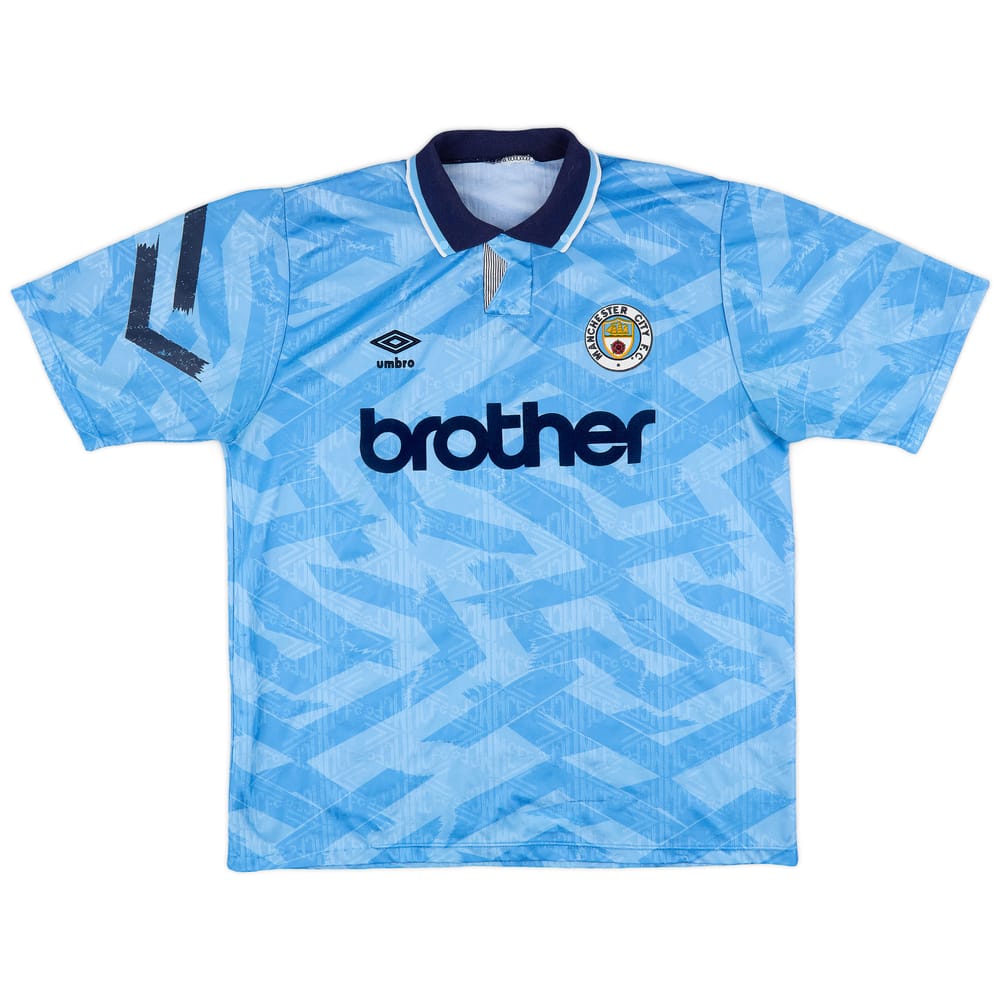1991-93 Manchester City Home Shirt - 6/10 - (XL)