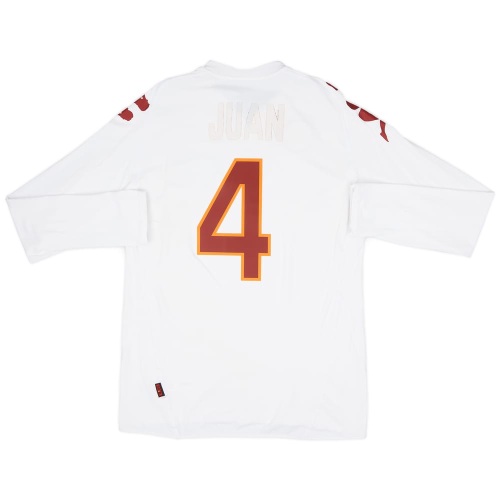 2007-08 Roma Away L/S Shirt Juan #4 - 4/10 - (XXL)
