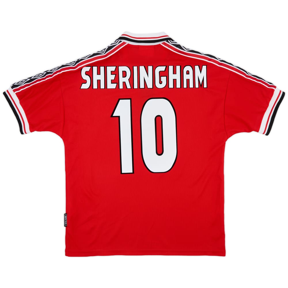 1998-00 Manchester United Home Shirt Sheringham #10 - 8/10 - (M)