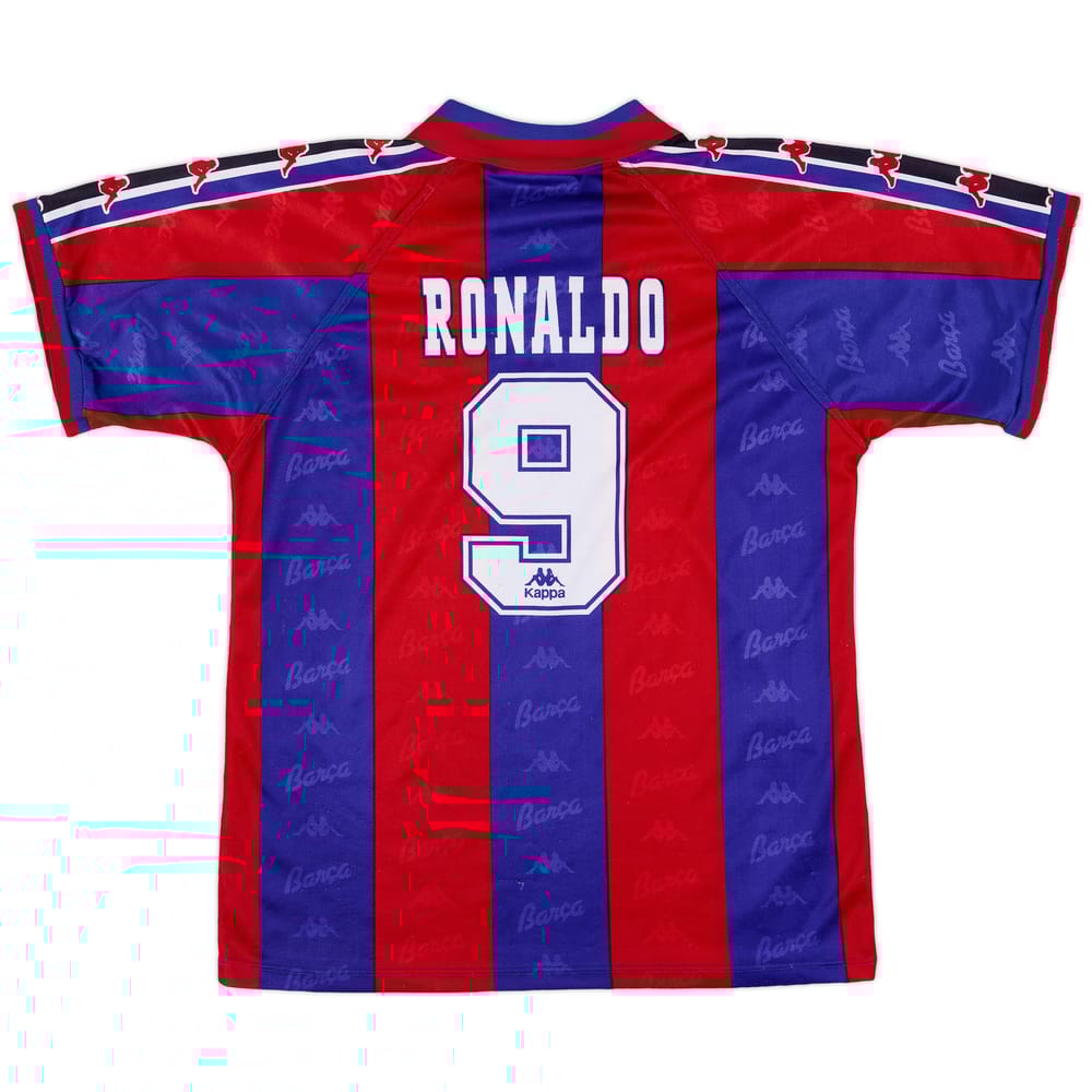 1995-97 Barcelona Home Shirt Ronaldo #9 - 8/10 - (S)