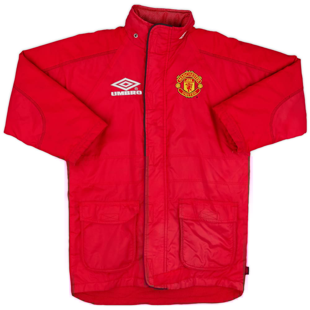 1998-99 Manchester United Umbro Padded Bench Coat - 8/10 - (Y)