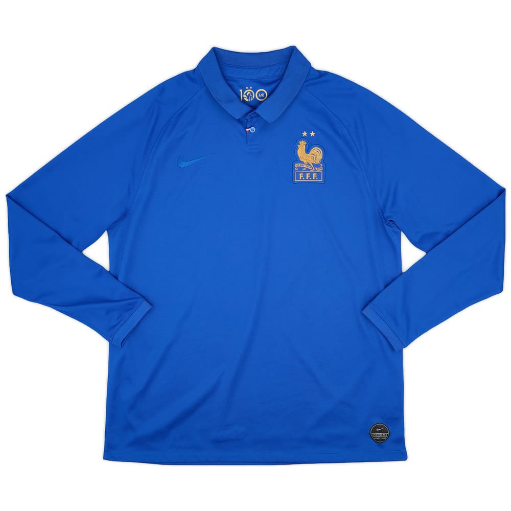 2019 France Centenary Home L/S Shirt - 9/10 - (XL)