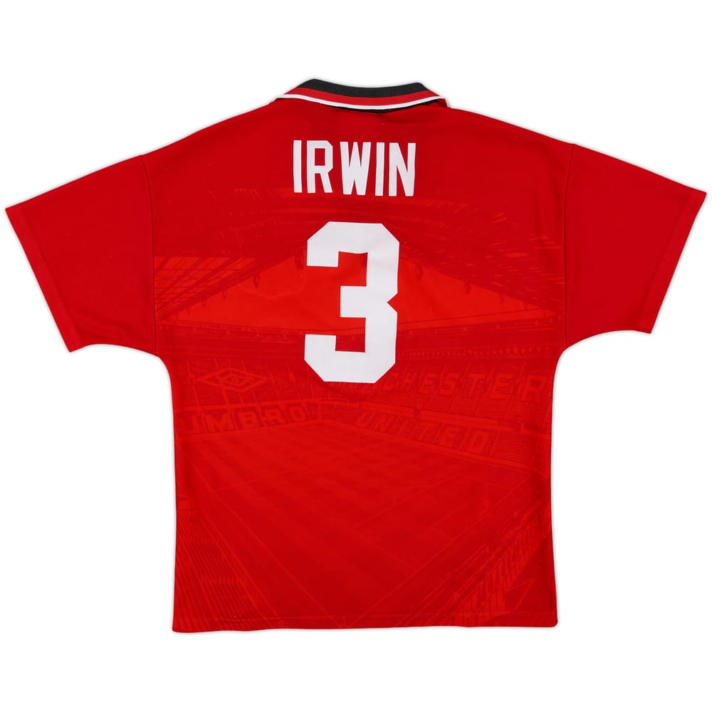 1994-96 Manchester United Home Shirt Irwin #3 - 8/10 - (Y)