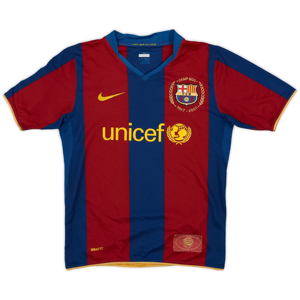 2007-08 Barcelona Home Shirt - 4/10 - (M.Boys)