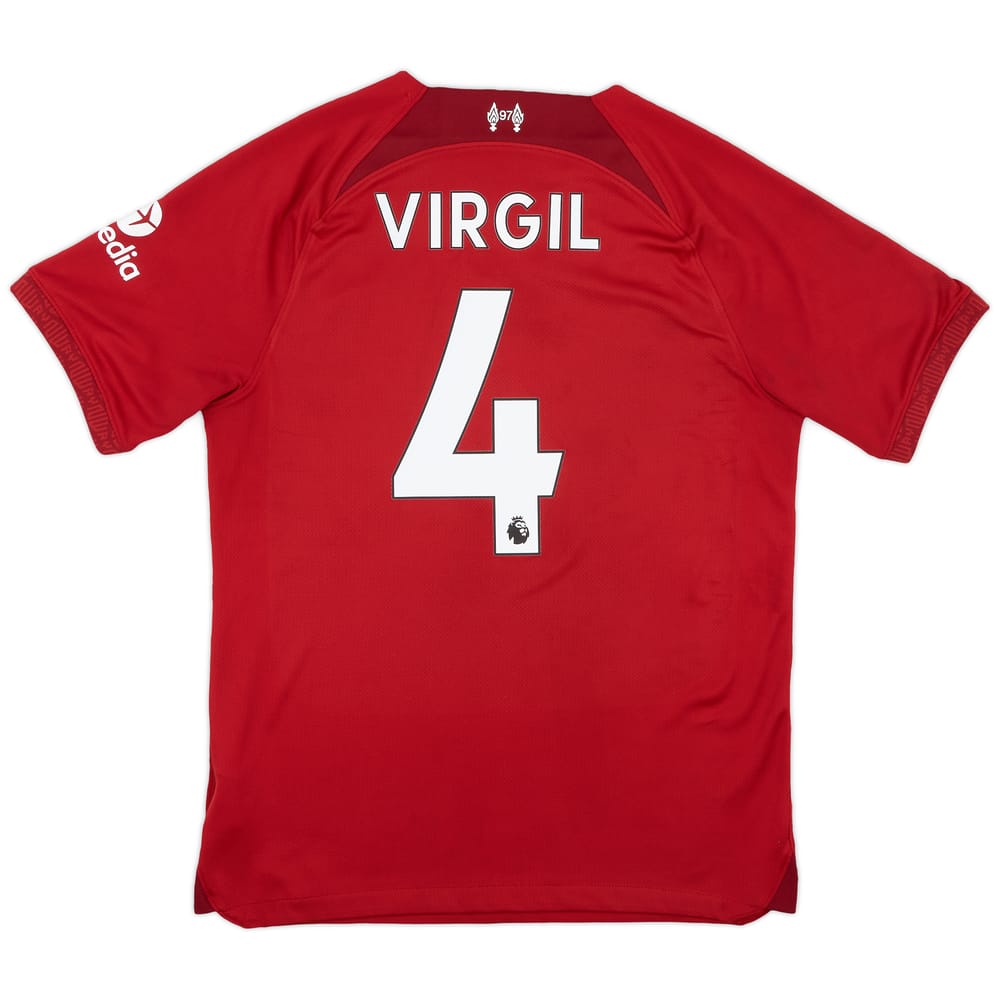 2022-23 Liverpool Home Shirt Virgil #4 - 8/10 - (M)