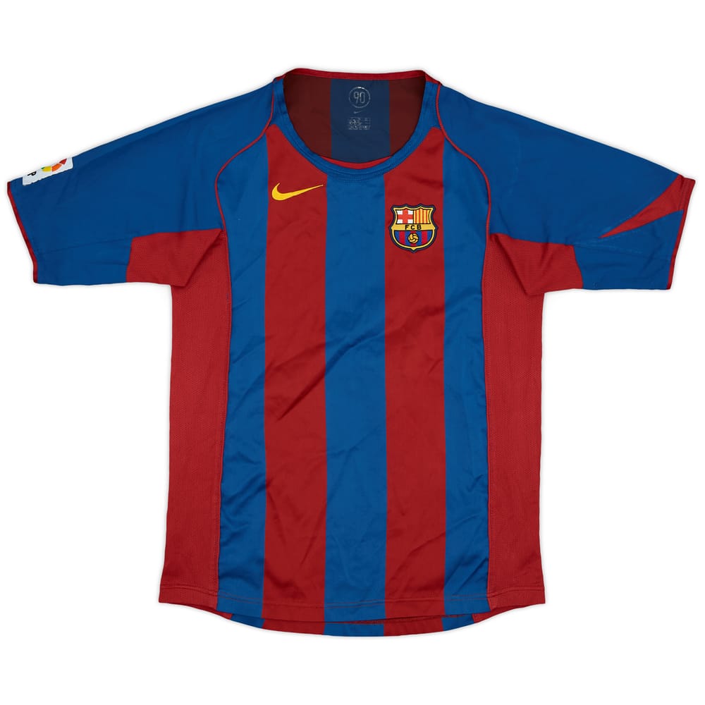 2004-05 Barcelona Home Shirt - 8/10 - (M.Boys)
