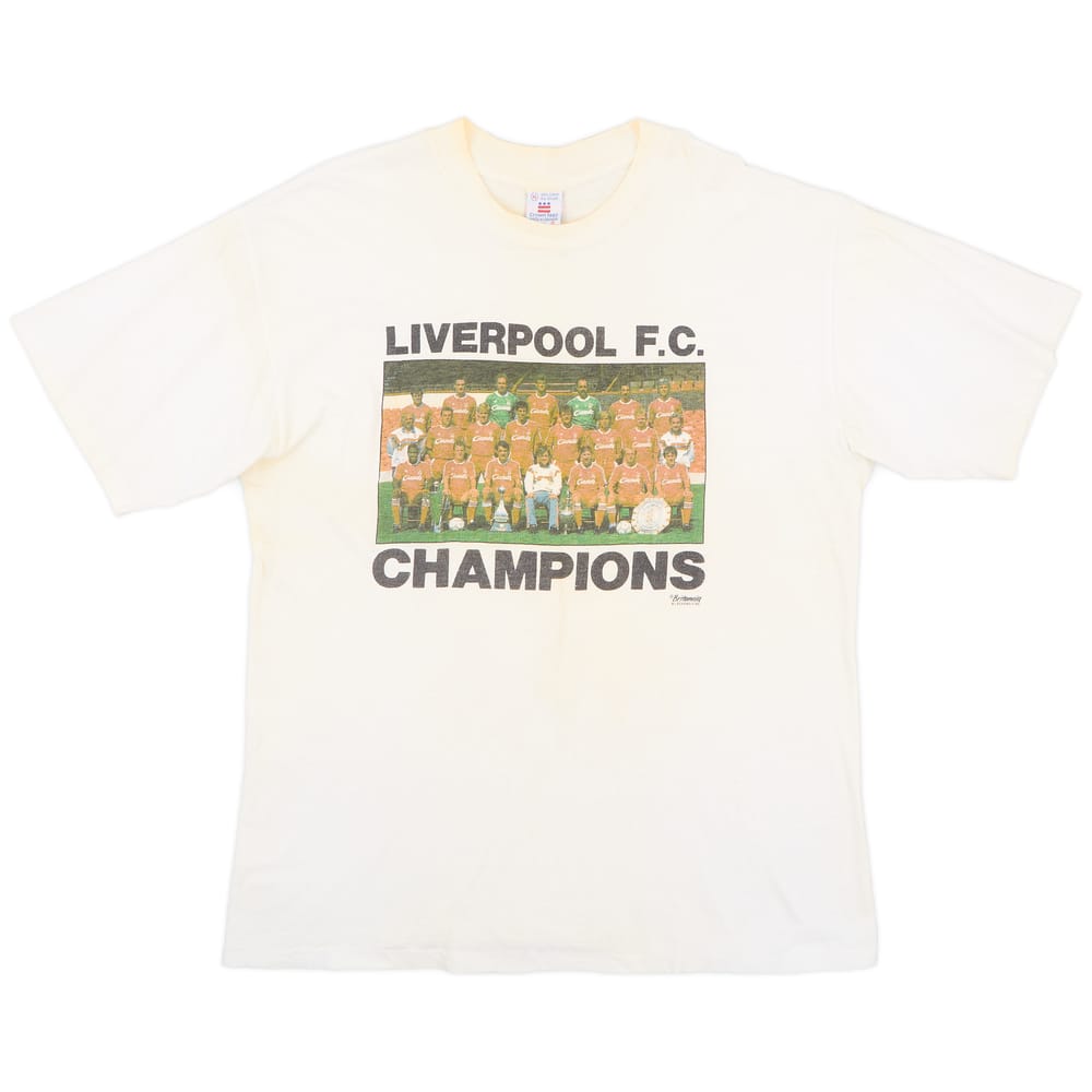 1989-90 Liverpool 'Champions' Graphic Tee - 7/10 - (XL)