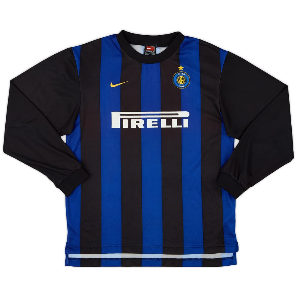 2000-01 Inter Milan Basic Home L/S Shirt - 6/10 - (L.Boys)