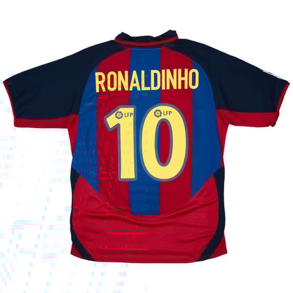 2003-04 Barcelona Home Shirt Ronaldinho #10 - 9/10 - (M)