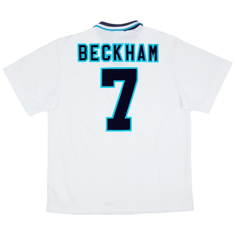 1995-97 England Home Shirt Beckham #7 - 8/10 - (XL)