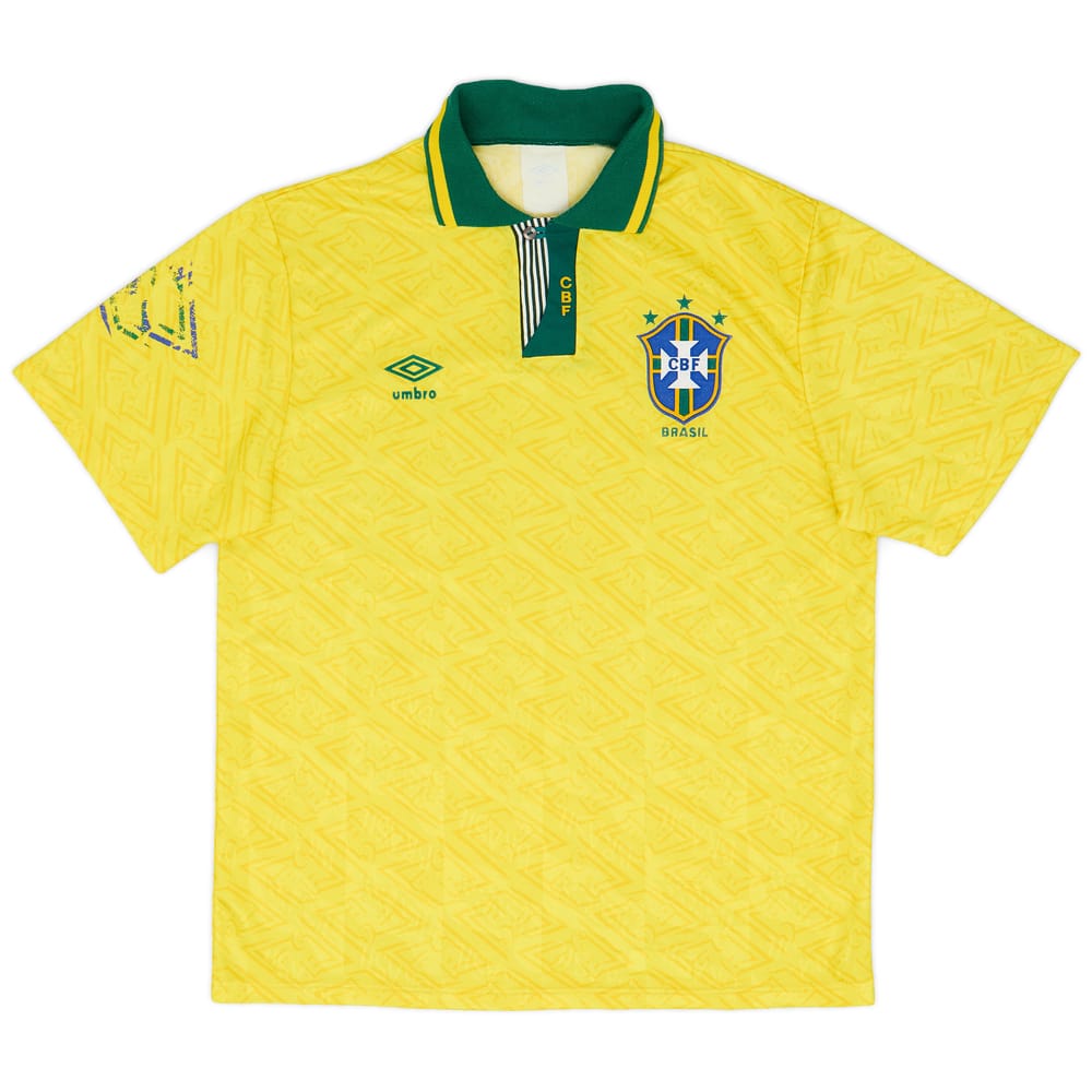 1991-93 Brazil Home Shirt - 7/10 - (L)