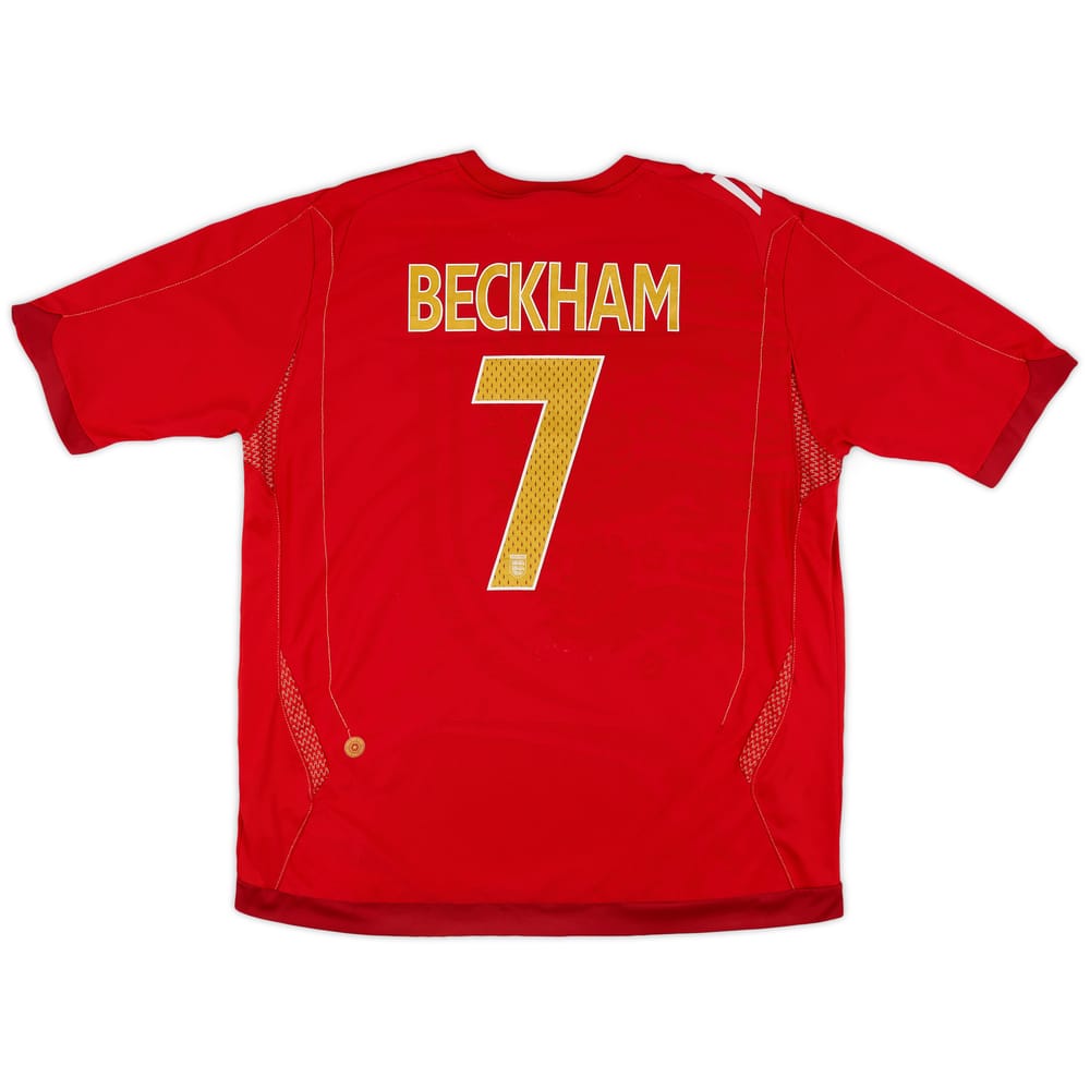 2006-08 England Away Shirt Beckham #7 - 8/10 - (XL)
