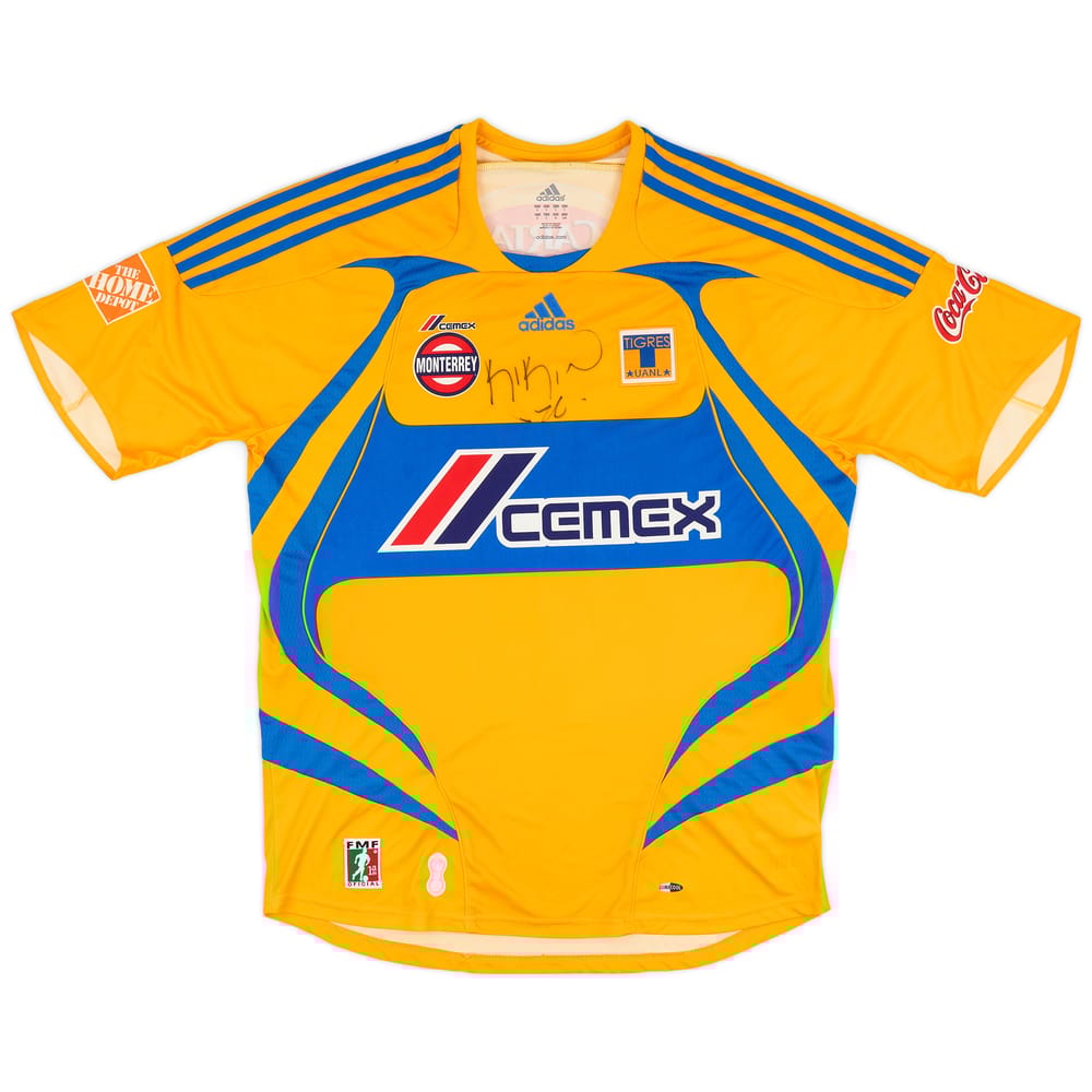 2007-08 Tigres Match Issue Signed Home Shirt #4