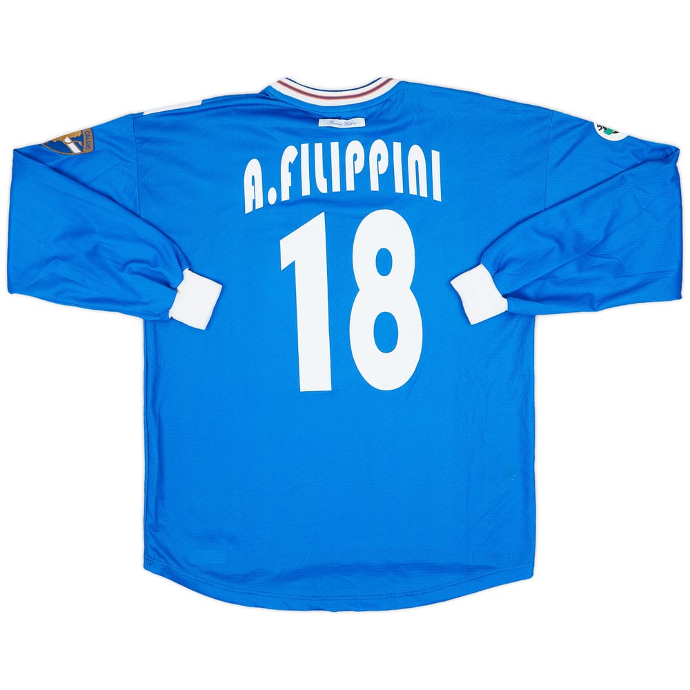 2001-02 Brescia Match Issue Home Shirt A. Filippini #18