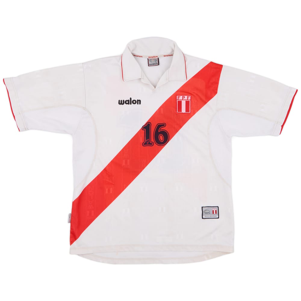 2002 Peru Home Shirt #16 - 5/10 - (XL)