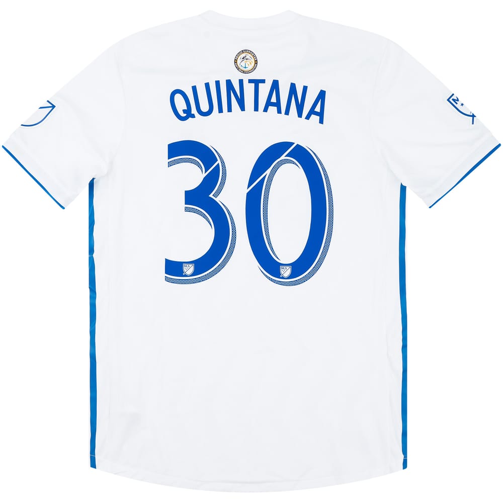 2018 San Jose Earthquakes Match Issue Away Shirt Quintana #30 (v Manchester United)